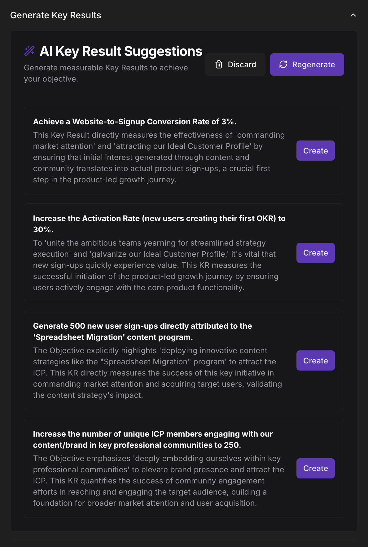 Intelligent Goal Alignment UI a0